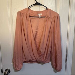 Leith Blush Pink Wrap Blouse